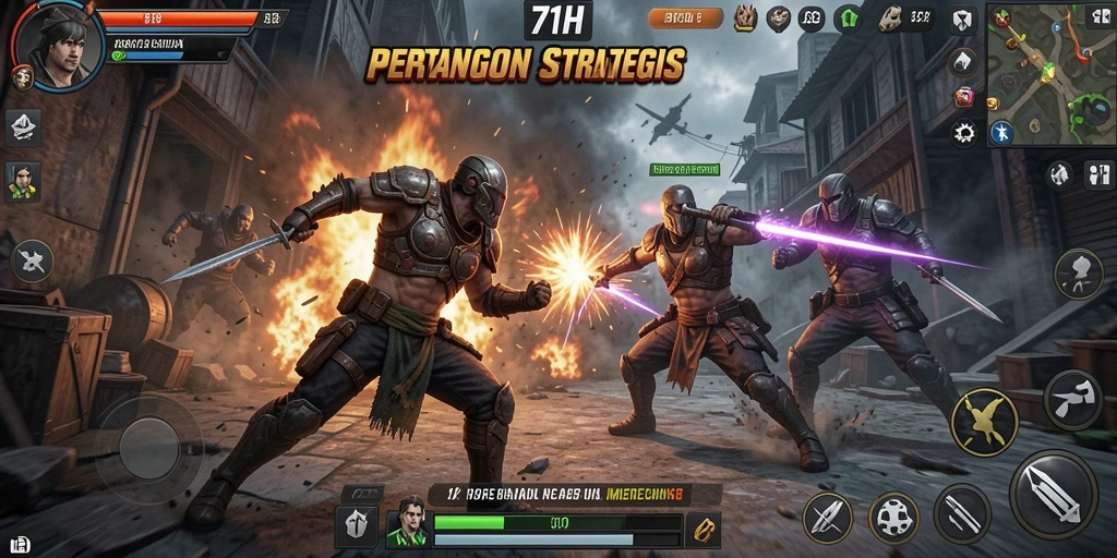Tangkapan layar menampilkan aksi strategi yang intens dalam 71H.