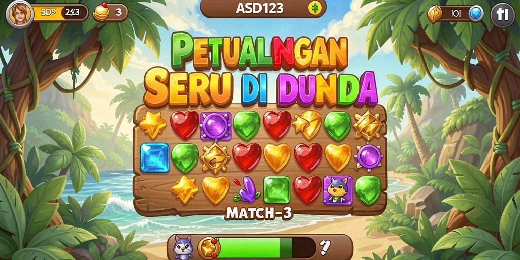 Screenshot utama menunjukkan gameplay seru dan warna-warni di ASD123.