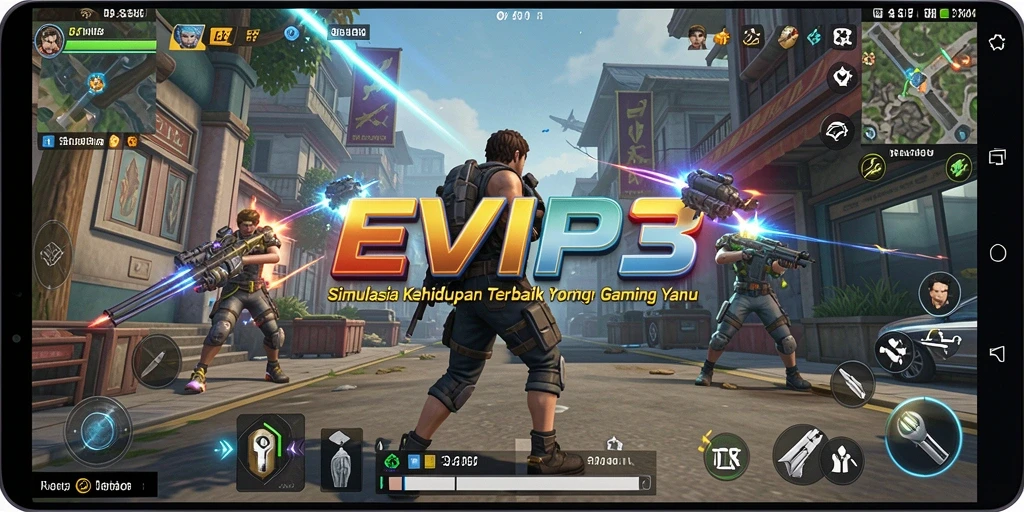 Tampilan gameplay EVIP3 dengan desain interaktif dan menarik.