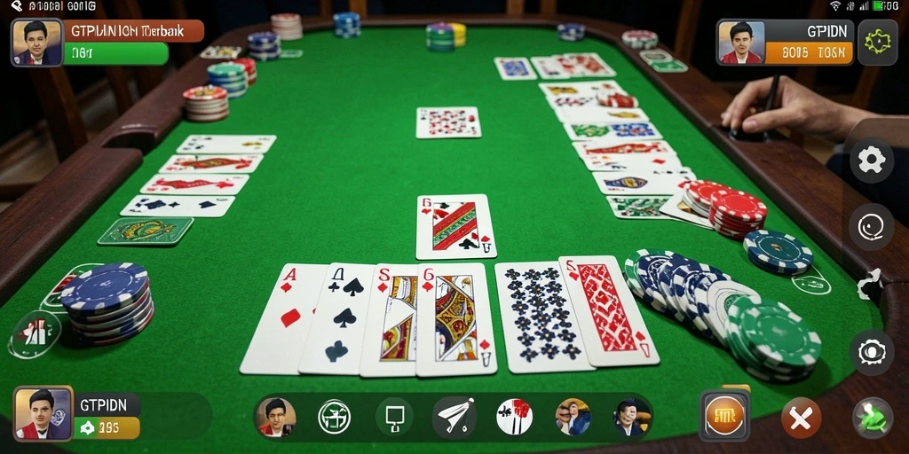 Tampilan gameplay GTPIDN dengan suasana bermain Gaple yang seru.