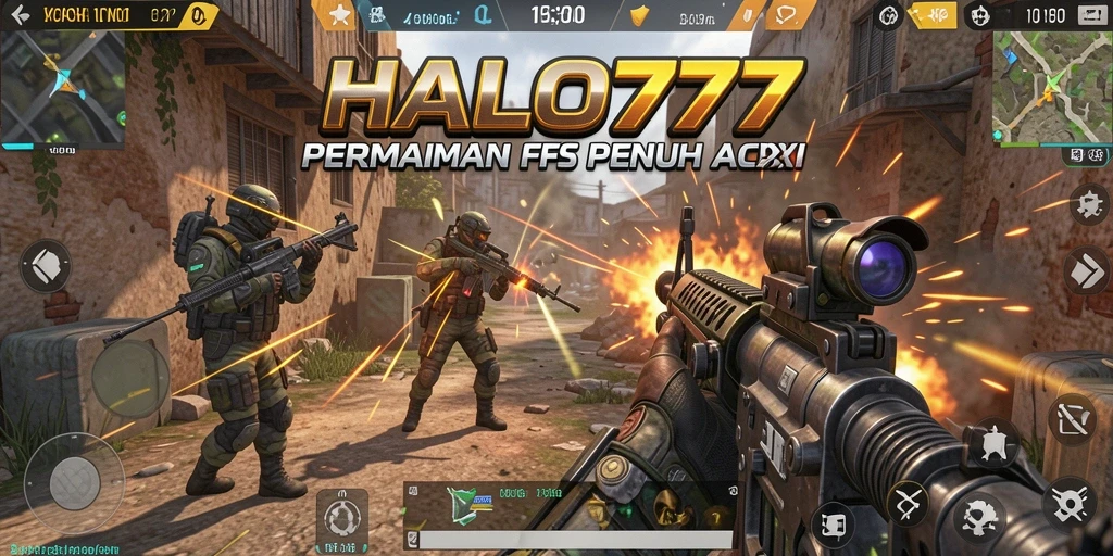 Screenshot gameplay HALO777 menampilkan aksi tembak-menembak yang dinamis.