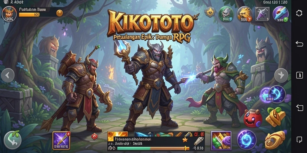 Tampilan gameplay KIKOTOTO dalam petualangan RPG yang mendebarkan.