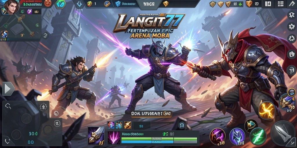 Screenshot menunjukkan aksi seru dalam permainan MOBA LANGIT77.