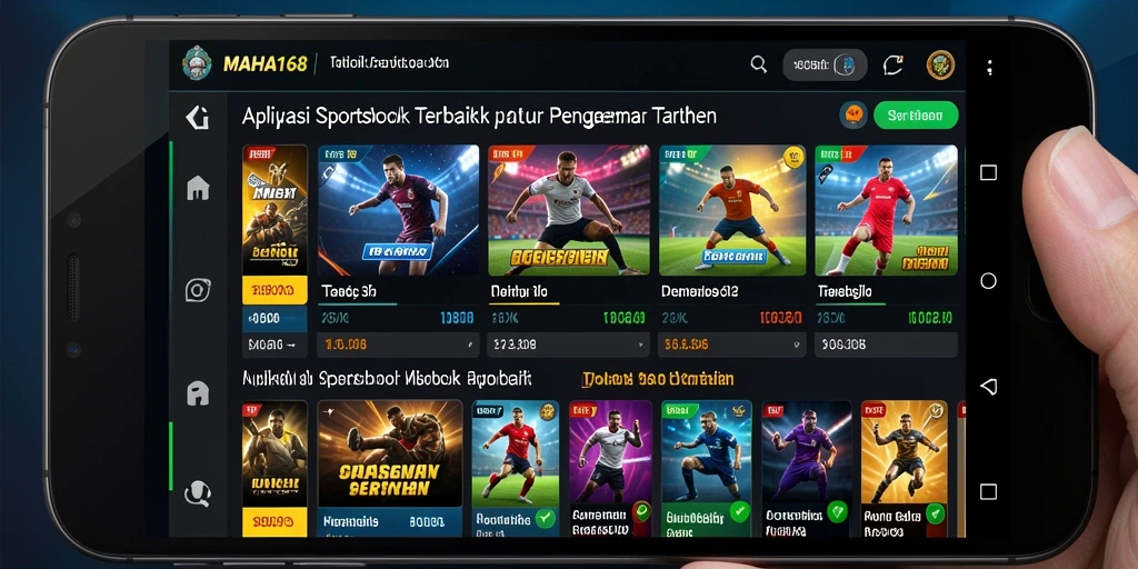 Tampilan utama aplikasi MAHA168 dengan berbagai pilihan taruhan.