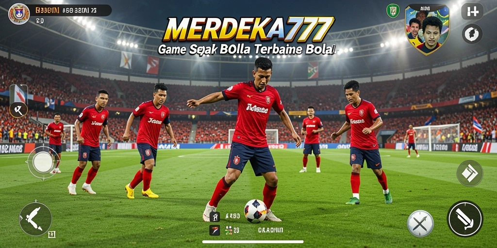 Tampilan grafik menakjubkan dari gameplay sepak bola di MERDEKA777.