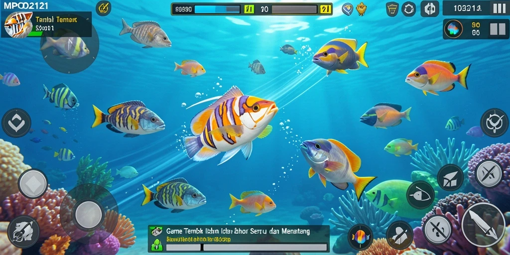 Screenshot menampilkan aksi menembak ikan dalam MPO2121 dengan grafik yang memukau.