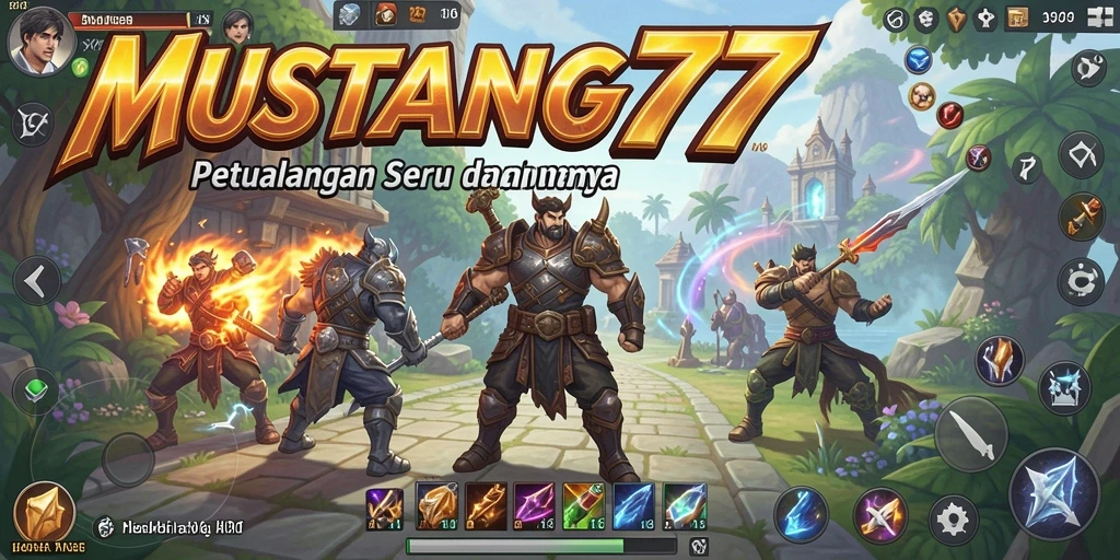 Tampilan gameplay menawan dari MUSTANG77 dengan pertarungan RPG yang seru.