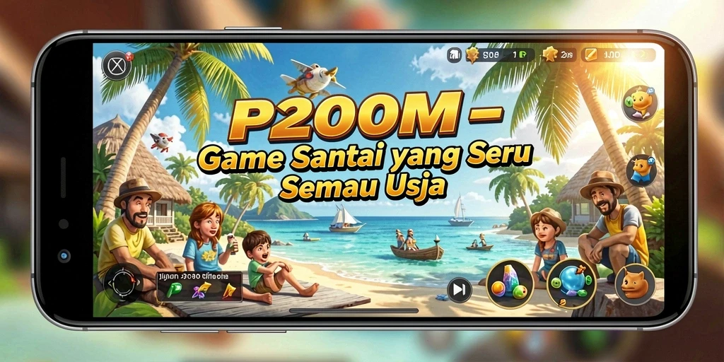Tampilan gameplay P200M yang seru dan penuh warna.