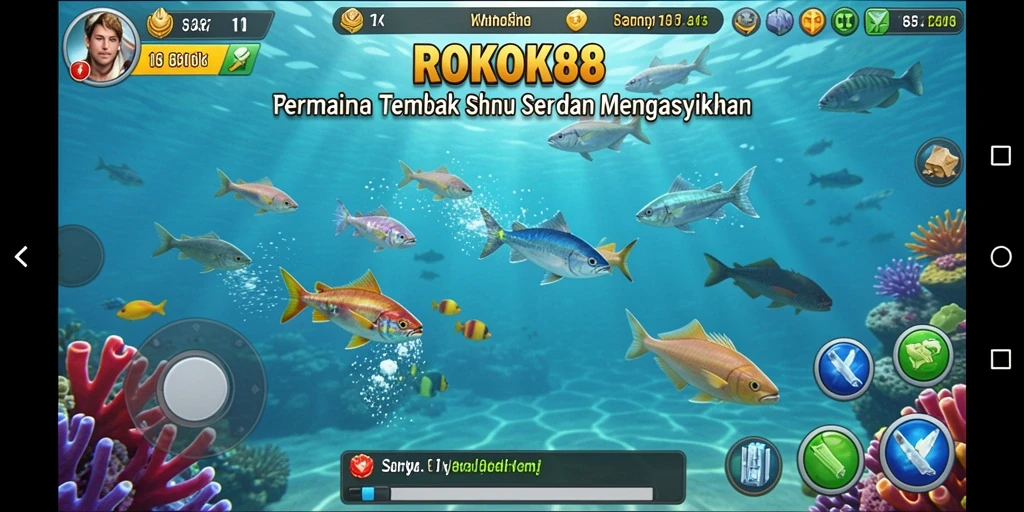 Tampilan menarik dari gameplay ROKOK88 Tembak Ikan.