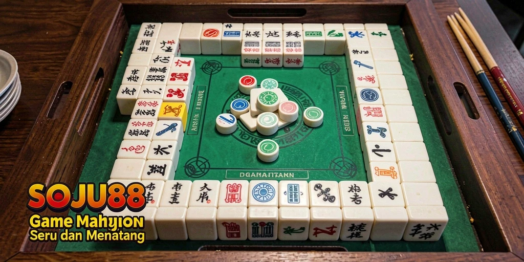 Tangkapan layar permainan SOJU88 yang menunjukkan grafis Mahjong yang menarik.