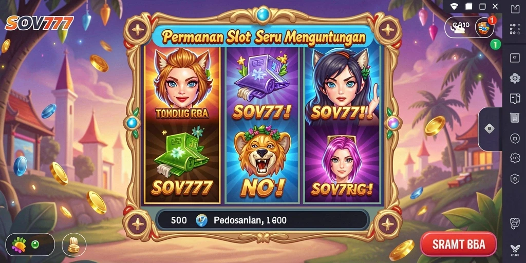 Tampilan gameplay SOV777 dengan mesin slot yang beragam dan menarik.