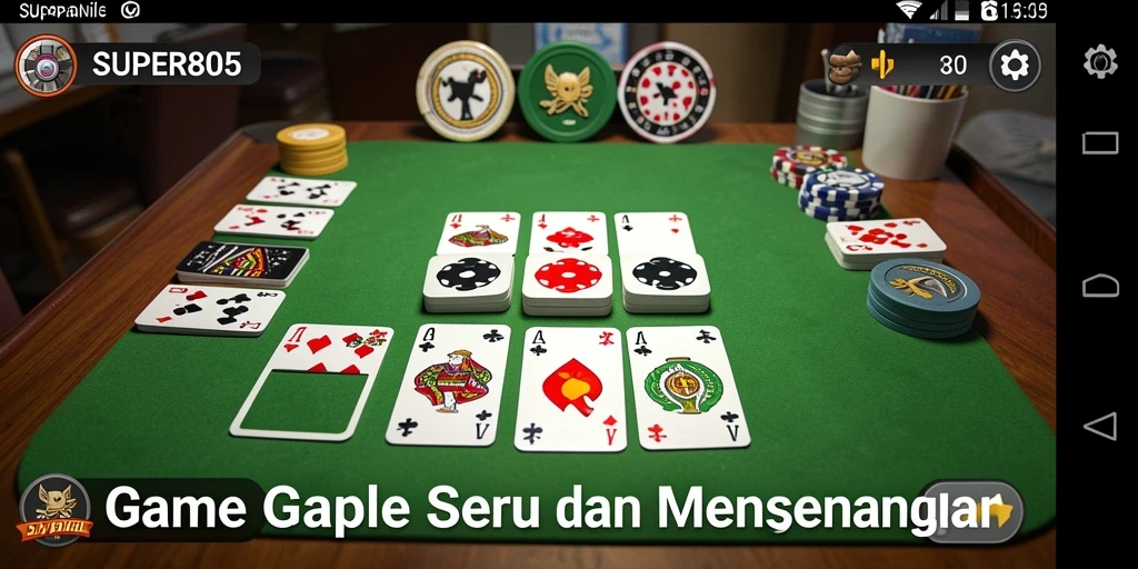 Screenshot menunjukkan gameplay intens dalam permainan Gaple.