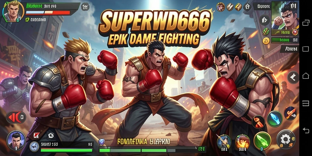 Tampilan seru dari gameplay Fighting di SUPERWD666.